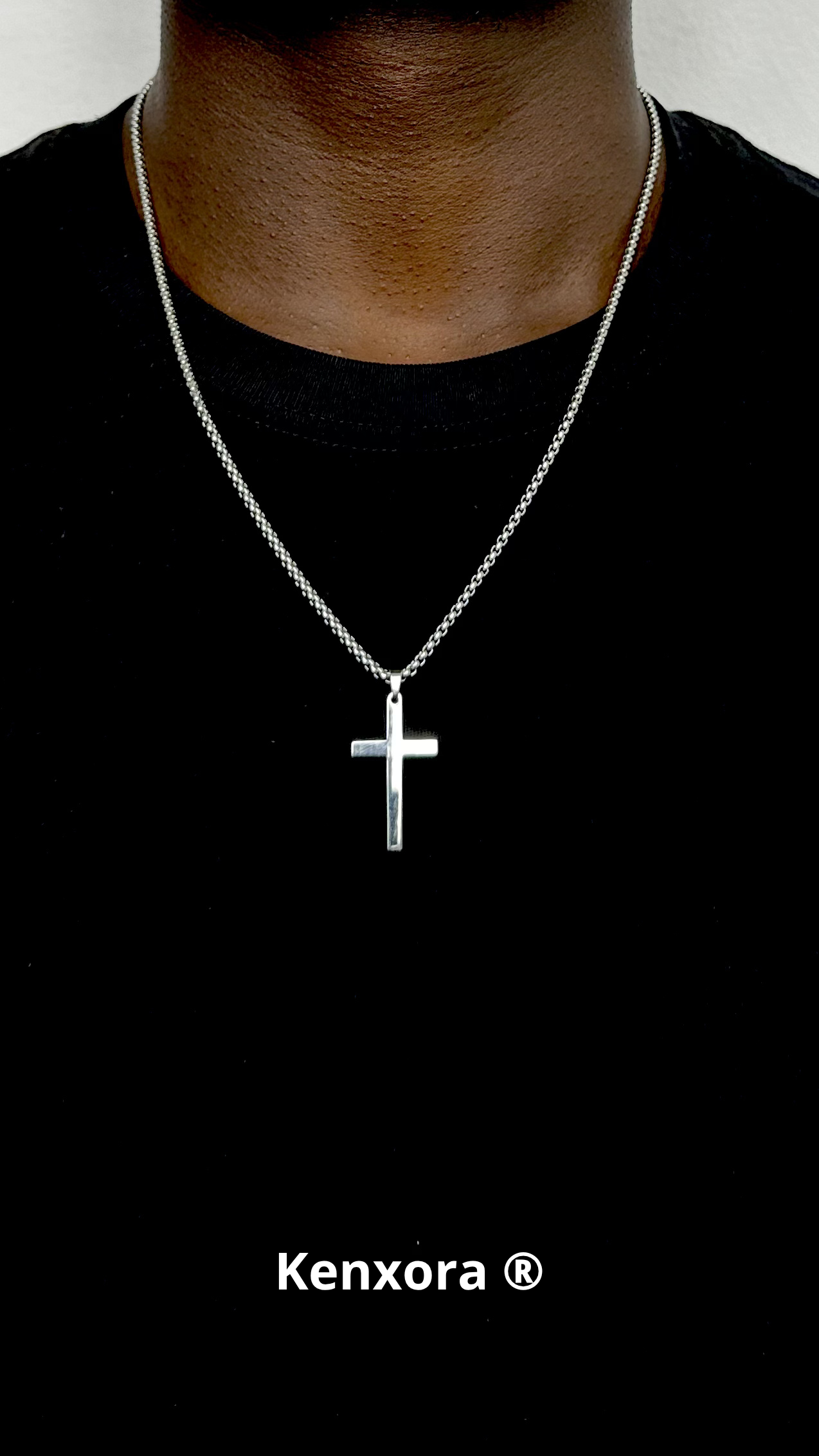 Chaine Pendatif Croix Acier Inox- Kenxora®